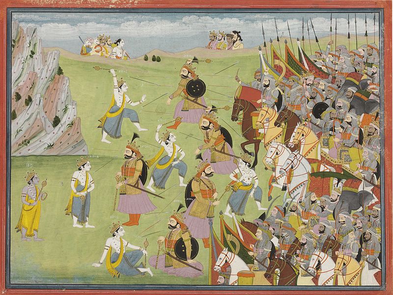 800px-A_painting_from_the_Mahabharata_Balabhadra_fighting_Jarasandha